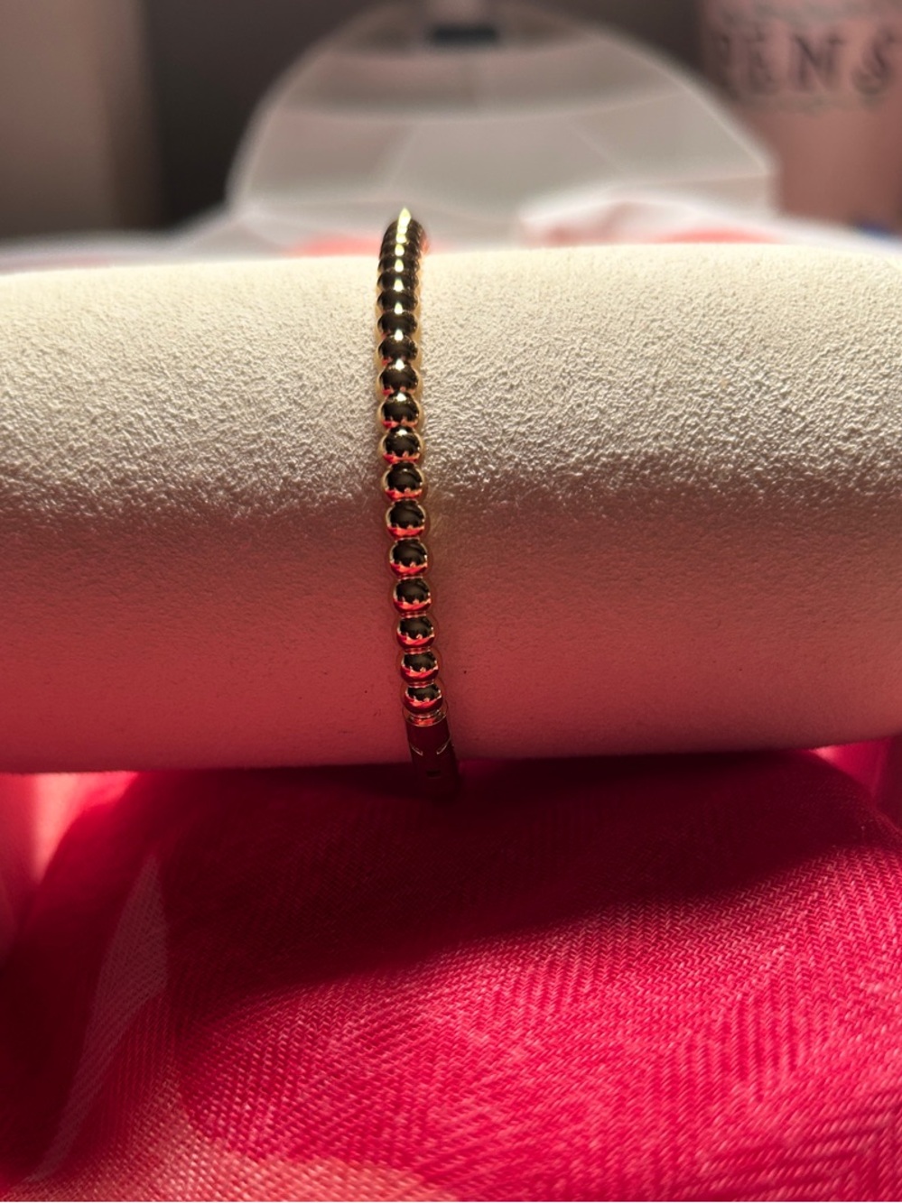18k Gold  Plated Beaded Bracelet Oval Shape NWOT